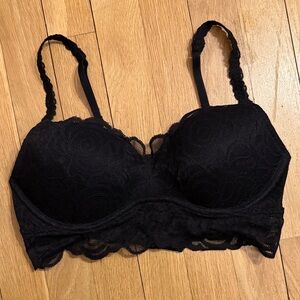 Elegant Black Push Up Lace Bralette